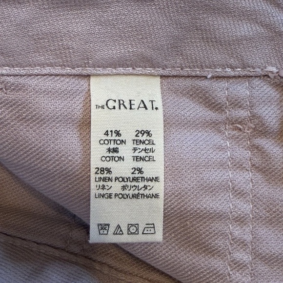 The Great Slouch Army Pants Size 25 Rosewater Pink High Rise Button Fly Ankle - Picture 13 of 16